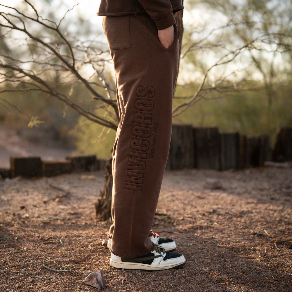 TIMEFADE STRAIGHT FIT PANT [BROWN]-Invicoros 